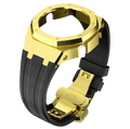 MOD WATCH CO. Black Rubber and Gold Steel Band
