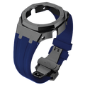 MOD WATCH CO. Blue Rubber and Black Steel Band