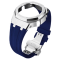 MOD WATCH CO. Blue Rubber and Silver Steel Band