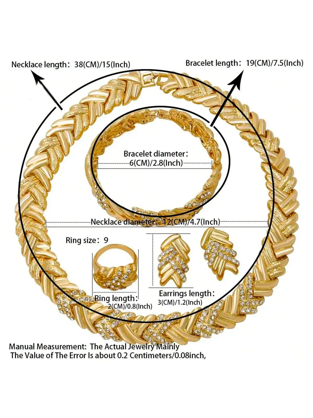 Étendre Dubai Luxury Gold Jewelry Set