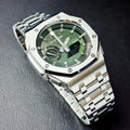 MOD WATCH CO. [Exclusive] Green Waffle & Silver Solar Mod