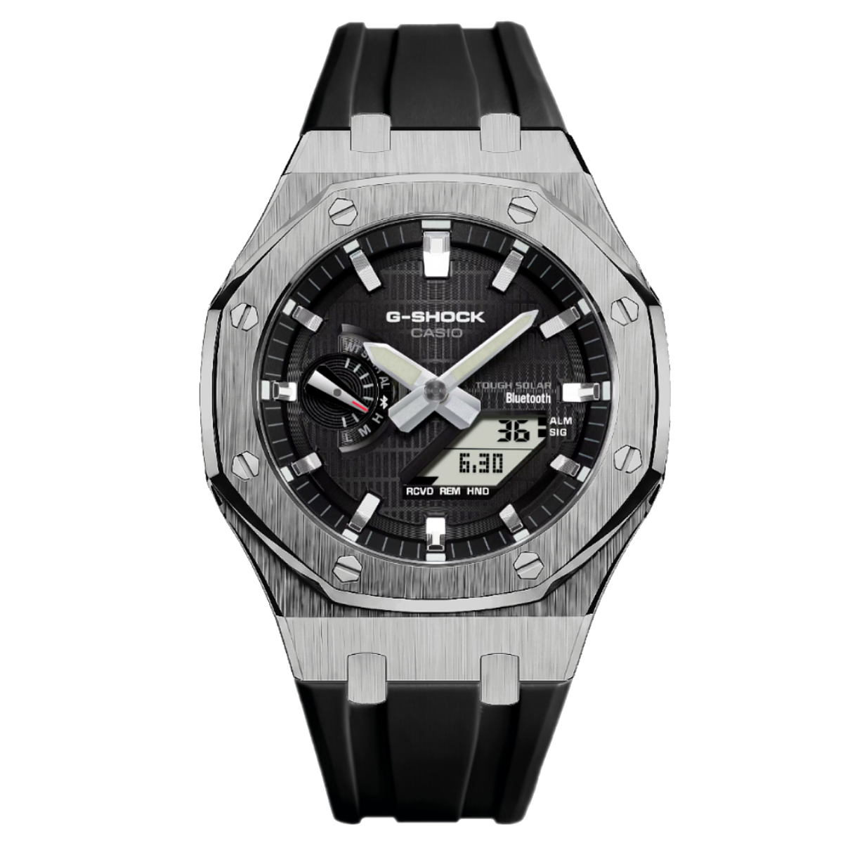MOD WATCH CO. [Exclusive] Premium Black & Silver Solar Mod
