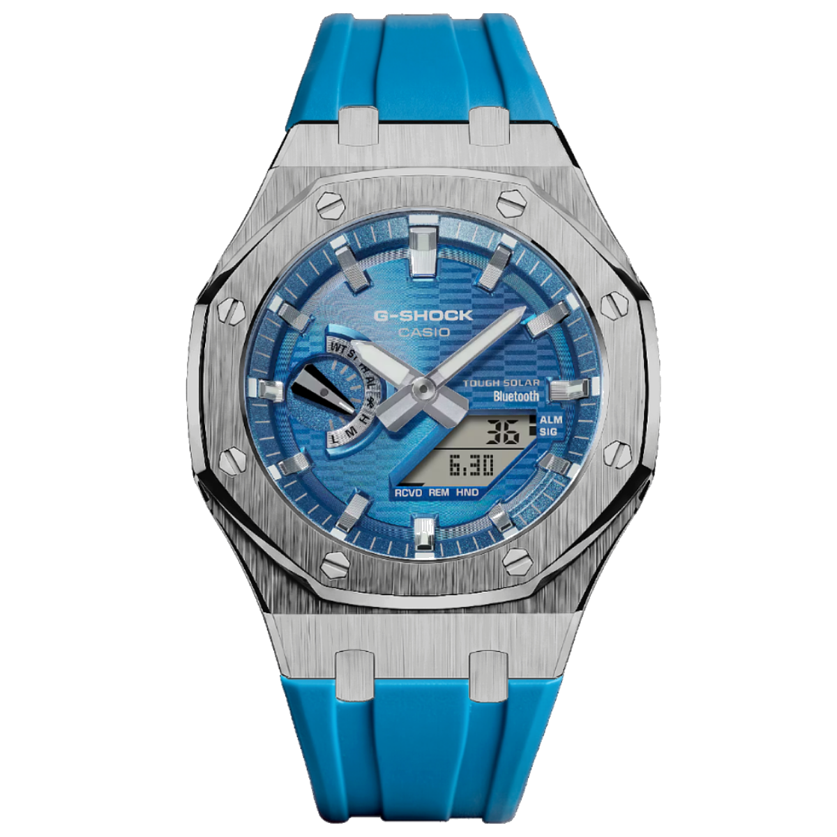 MOD WATCH CO. [Exclusive] Premium Blue & Silver Solar Mod