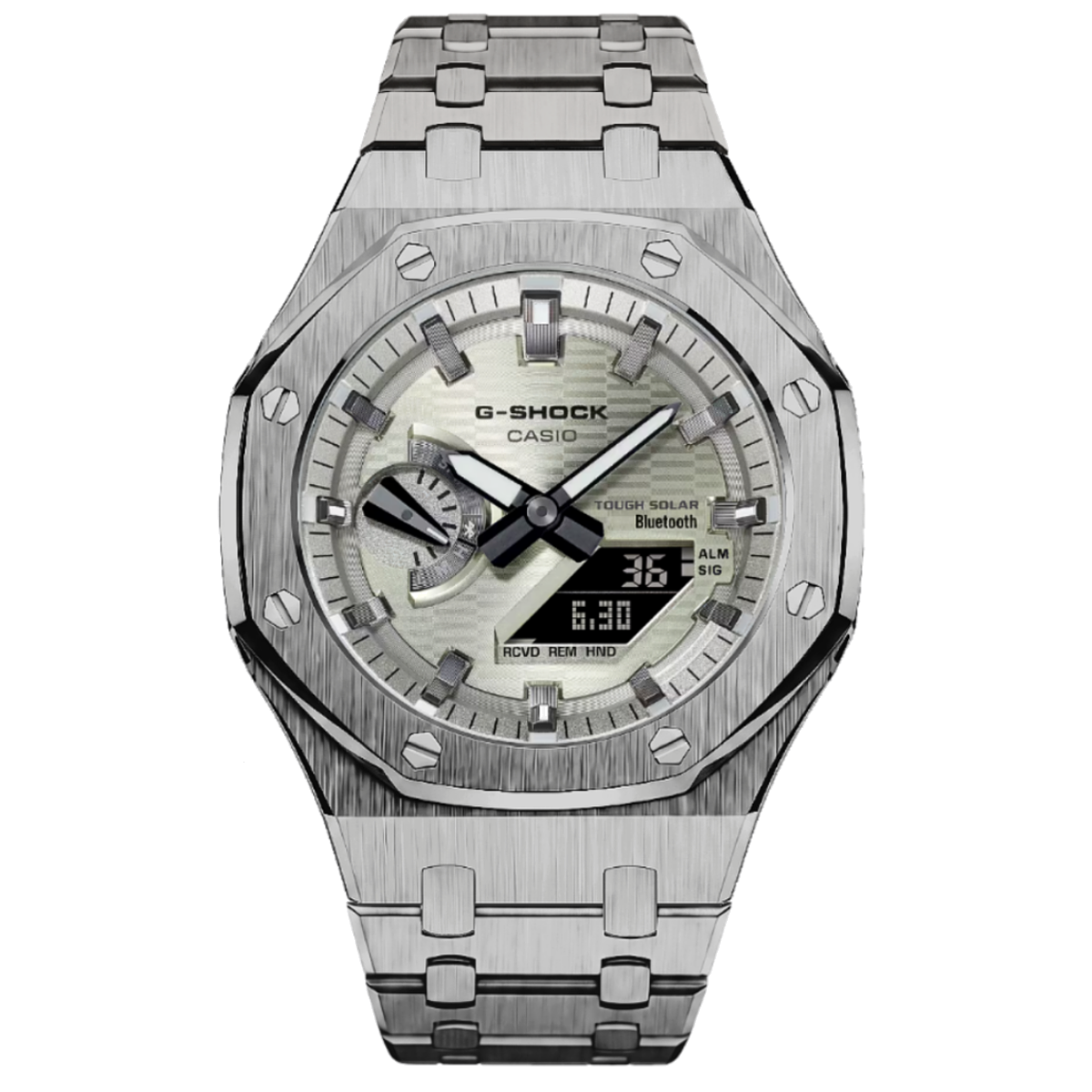 MOD WATCH CO. [Exclusive] Premium White & Silver Solar Mod