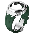 MOD WATCH CO. Green Rubber and Silver Steel Band