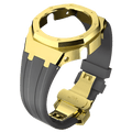 MOD WATCH CO. Grey Rubber and Gold Steel Band