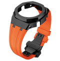 MOD WATCH CO. Orange Rubber and Black Steel Band