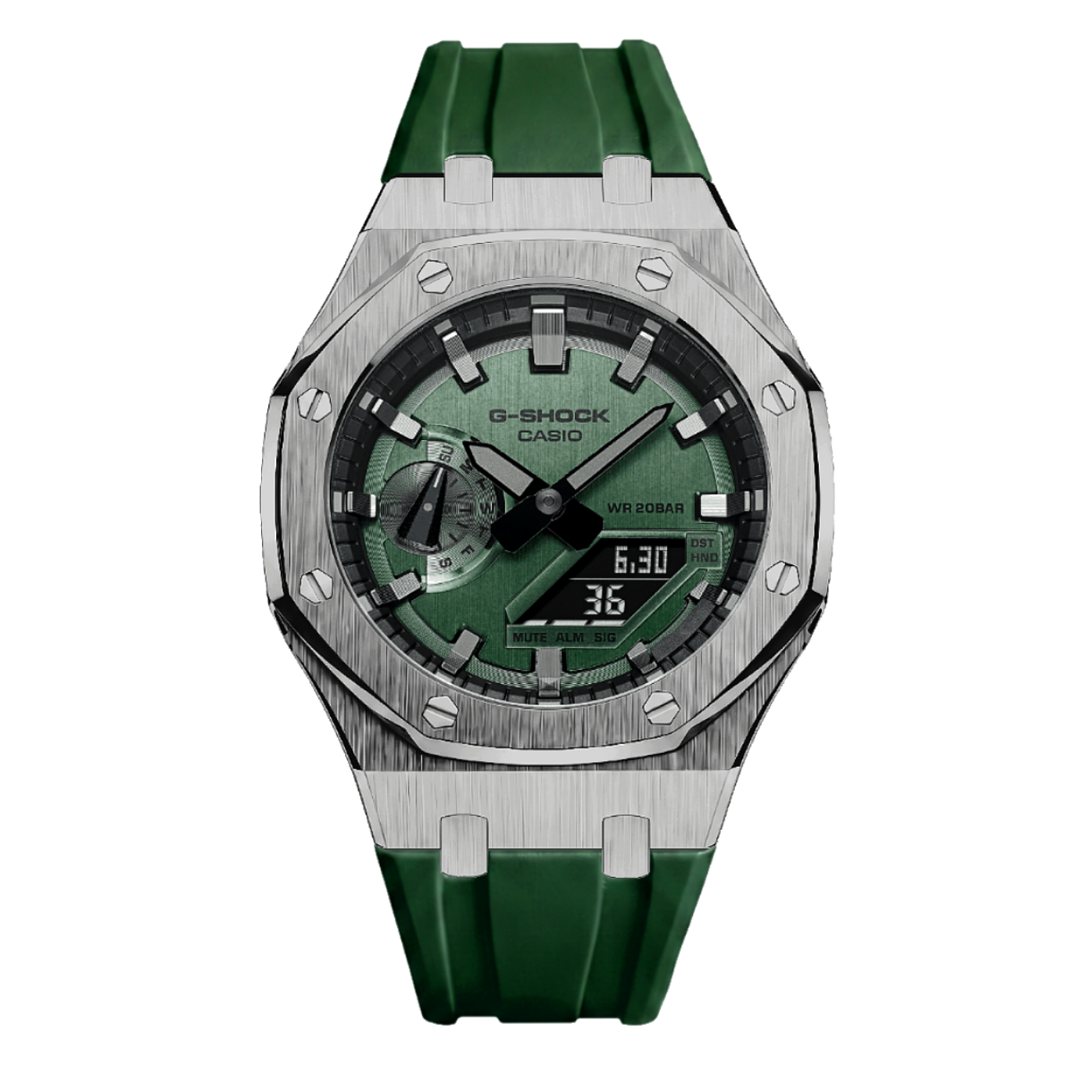 MOD WATCH CO. Premium Silver & Green Mod