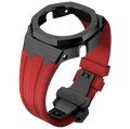 MOD WATCH CO. Red Rubber and Black Steel Band