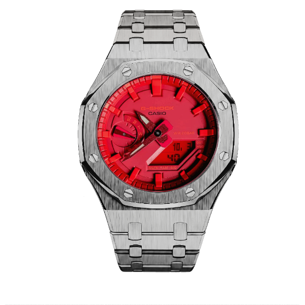 MOD WATCH CO. Silver & Red Mod