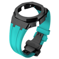 MOD WATCH CO. Teal Rubber and Black Steel Band