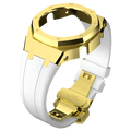 MOD WATCH CO. White Rubber and Gold Steel Band