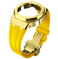 MOD WATCH CO. Yellow Rubber and Gold Steel Band